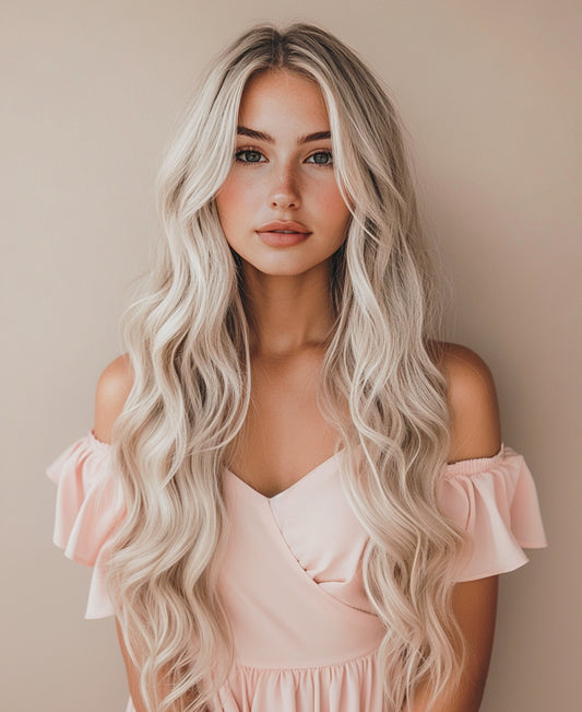 clip-in hair extensions #1000 icy blonde.