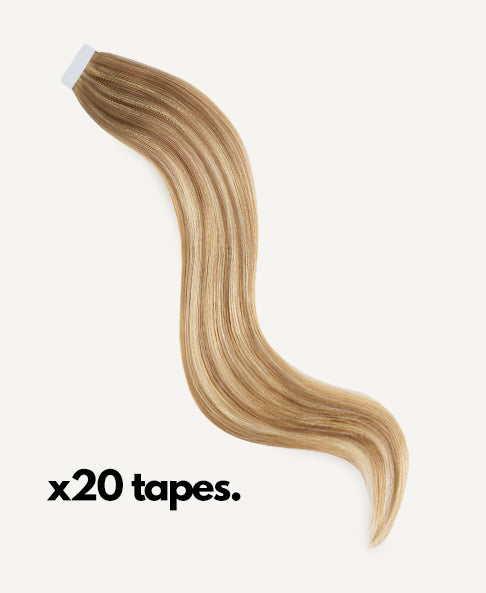 tape-in hair extensions #7r14 teddy blonde.