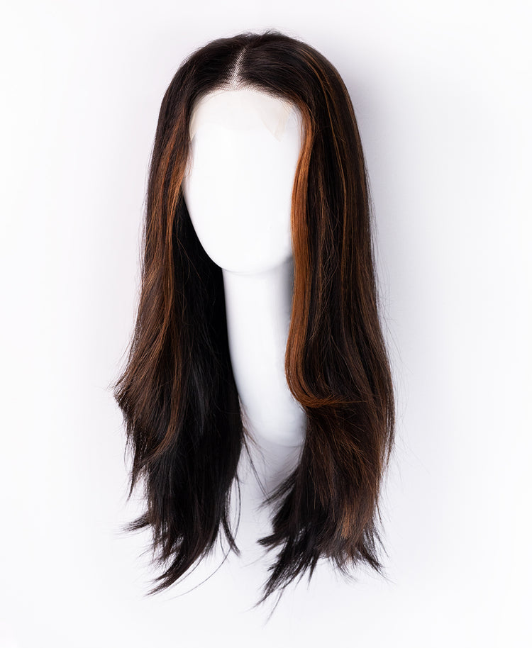 lace human wig - 18" mocha balayage.