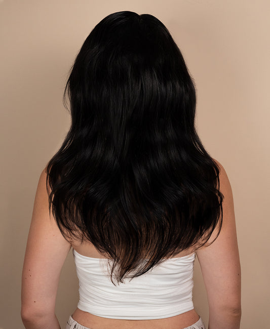 full lace human wig - 16" natural black.