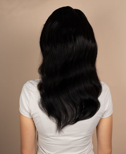 full lace human wig - 20" natural black.