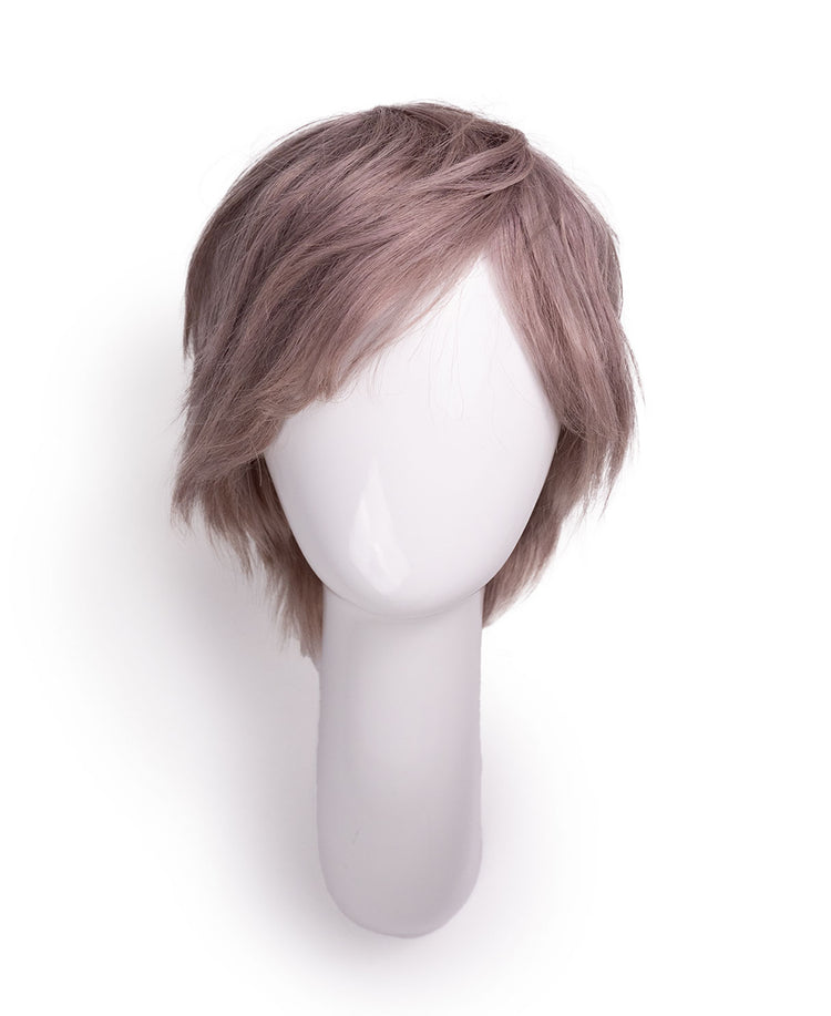 wedge cut human wig - 8" silver.