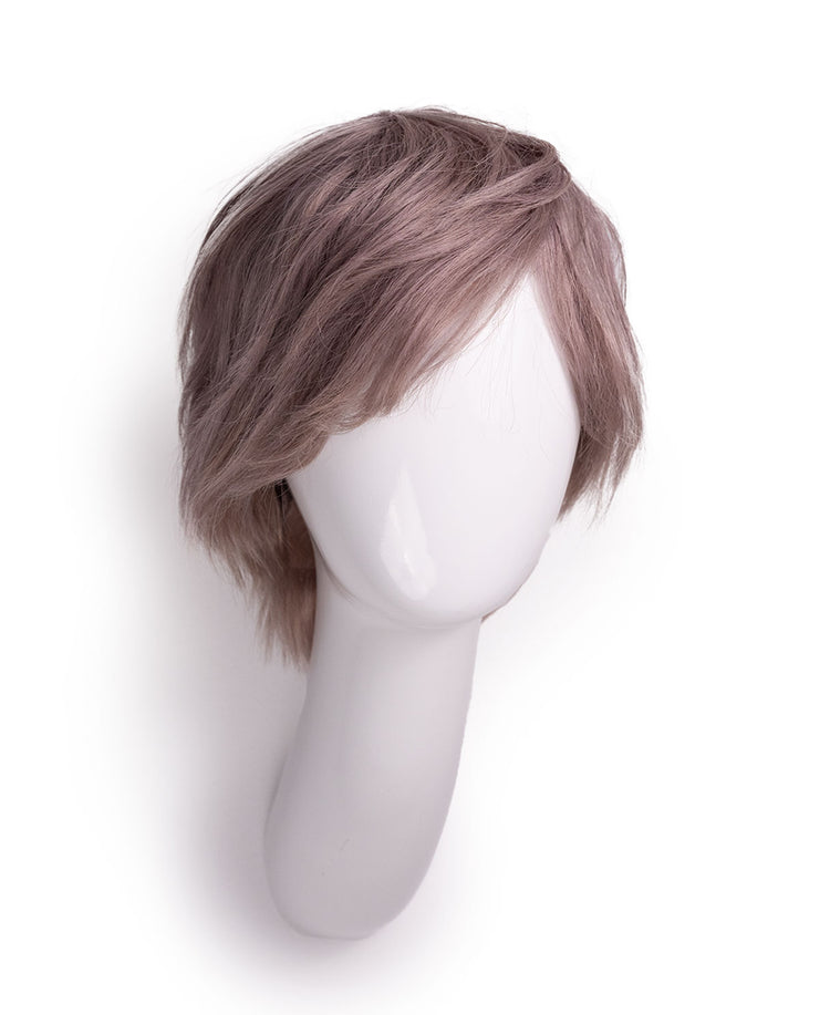 wedge cut human wig - 8" silver.