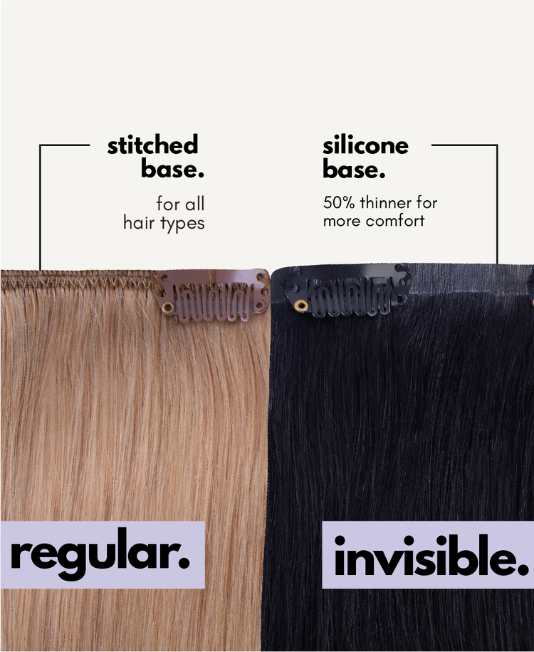 invisible clip-in hair extensions #6r12 dirty blonde rootmelt.